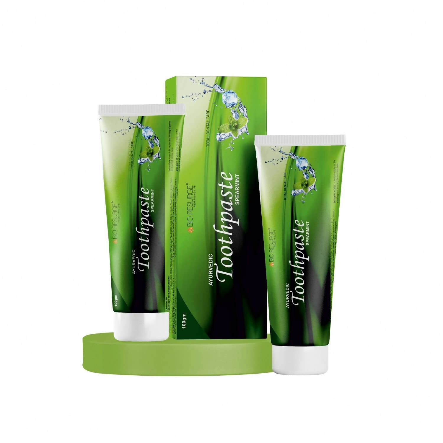 Bio Resurge Life Herbal Ayurvedic Spearmint Toothpaste - usa canada australia
