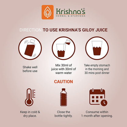 Krishna's Herbal & Ayurveda Giloy Juice / Geloy Swaras Immunity Booster