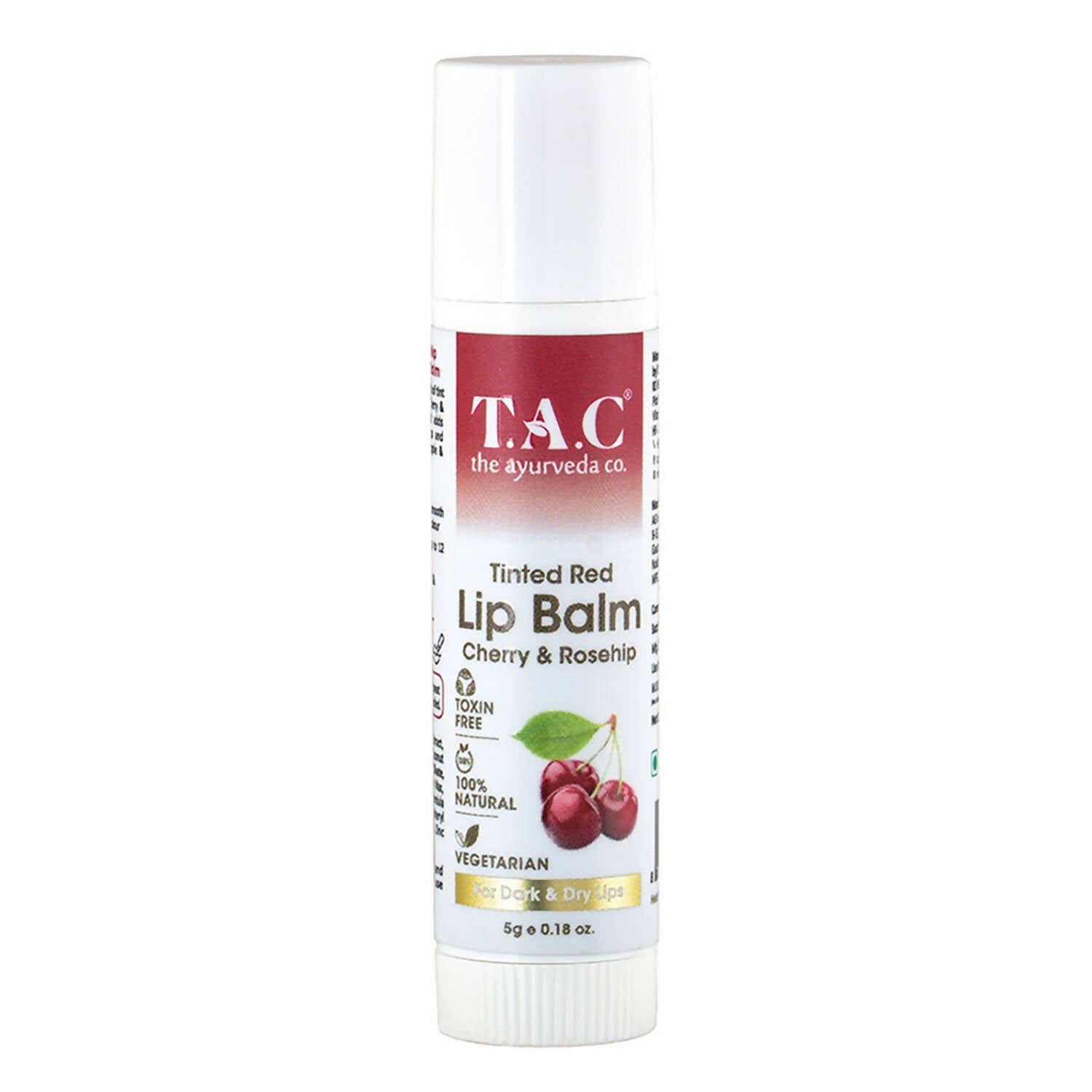 TAC - The Ayurveda Co. Tinted Cherry & Roship Vegan Lip Balm - BUDNEN