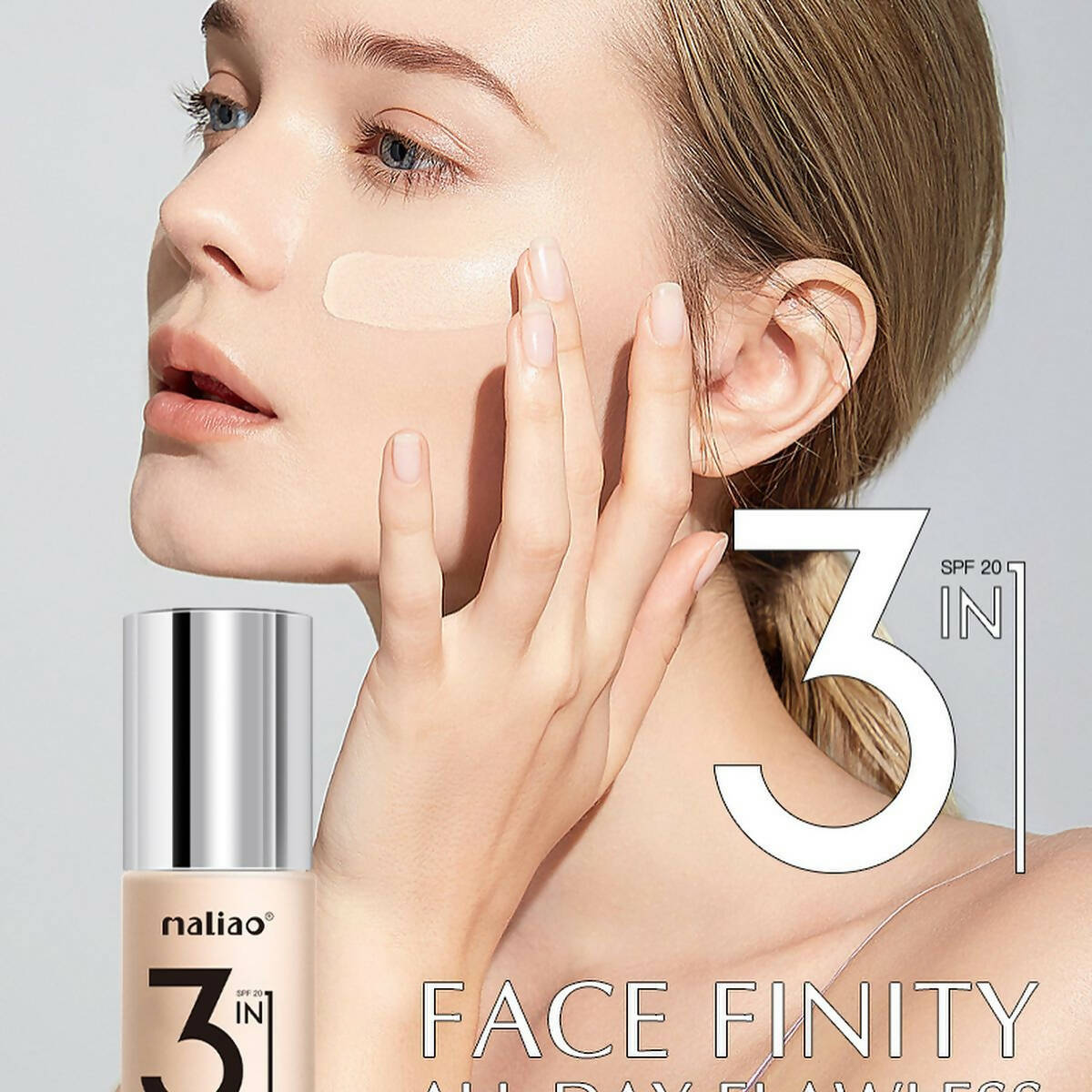 Maliao 3 In1 Face Finity All Day Flawless Primer, Concealer & Foundation All In 1