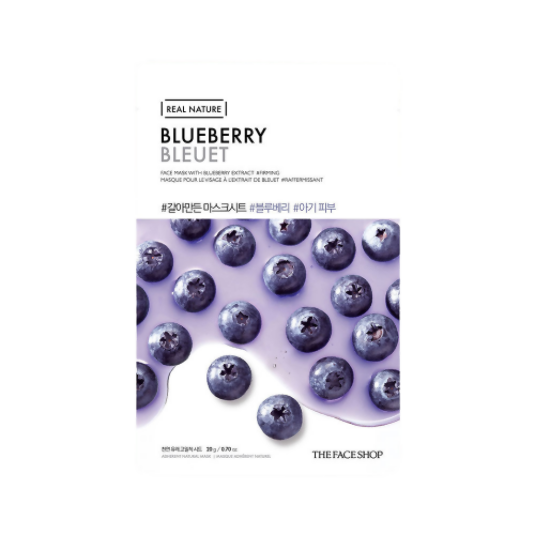 The Face Shop Real Nature Blueberry Face Mask - usa canada australia