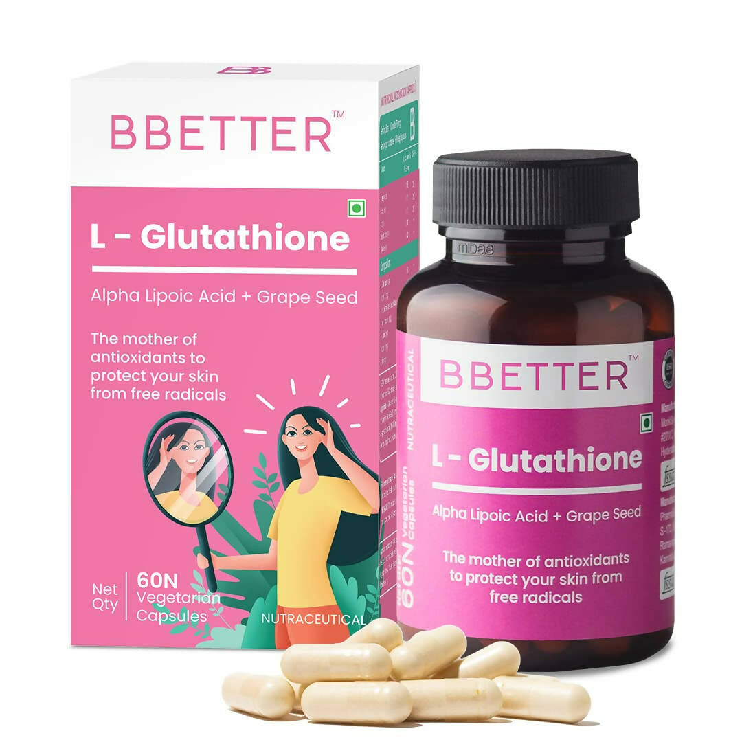BBETTER L-Glutathione Capsules with Alpha Lipoic Acid, Grape Seed Extract for Skin -  usa australia canada 
