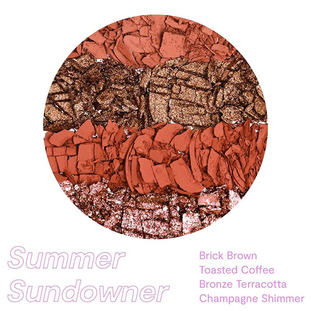 Gush Beauty Eye Like It Stacked - Summer sundowner- 4 in 1 - Brick Brown, Toasted Coffee, Bronze Terracotta & Champagne Shimmer