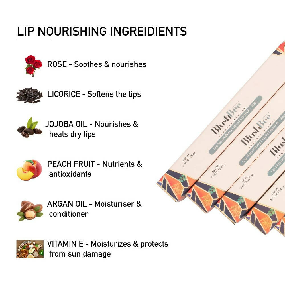 BlushBee Organic Beauty Lip Nourishing Liquid Lipstick - Touch Of Mauve