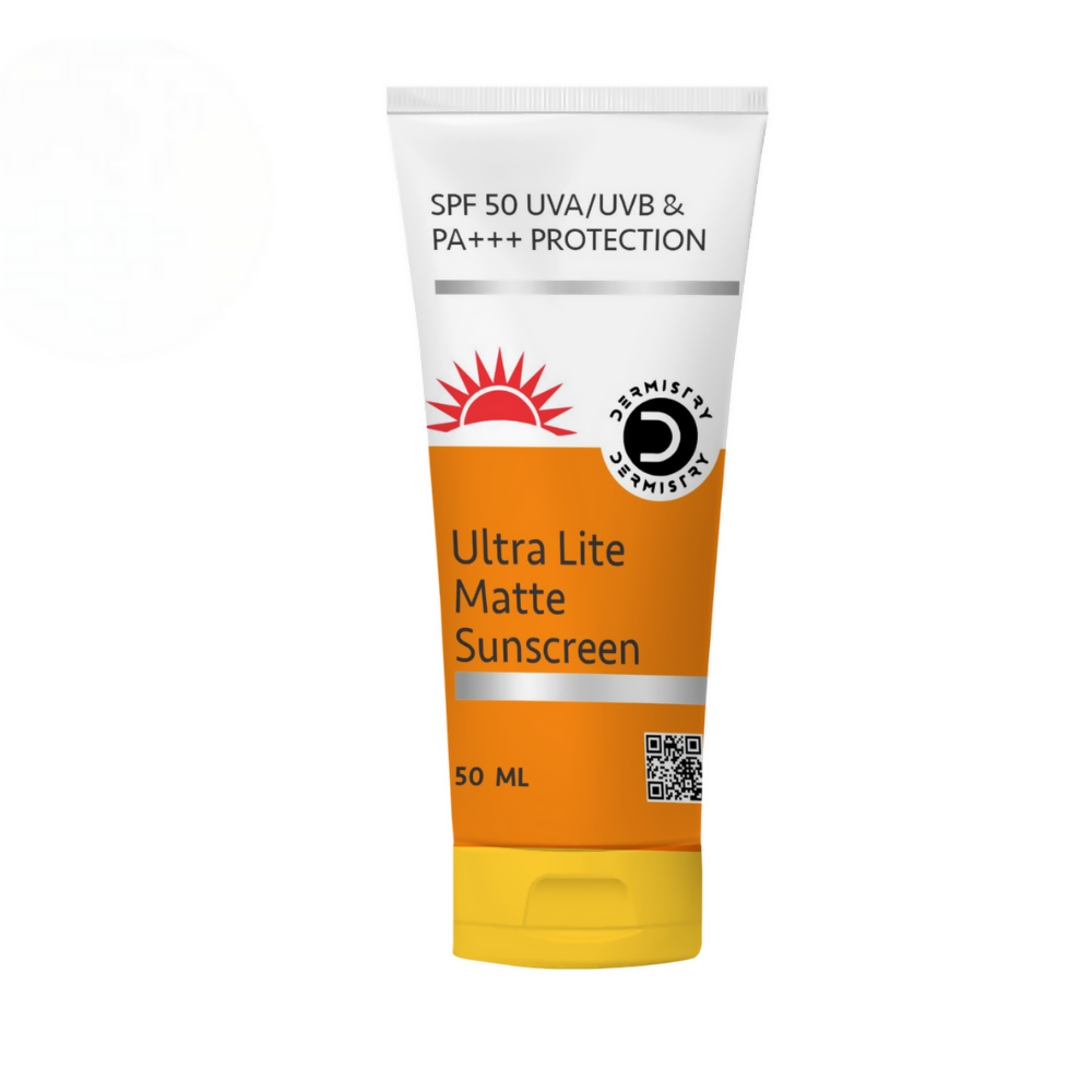 Dermistry Ultra Lite Matte Water Based Sunscreen for Oily Skin SPF 50 UVA UVB PA+++ Protection - usa canada australia