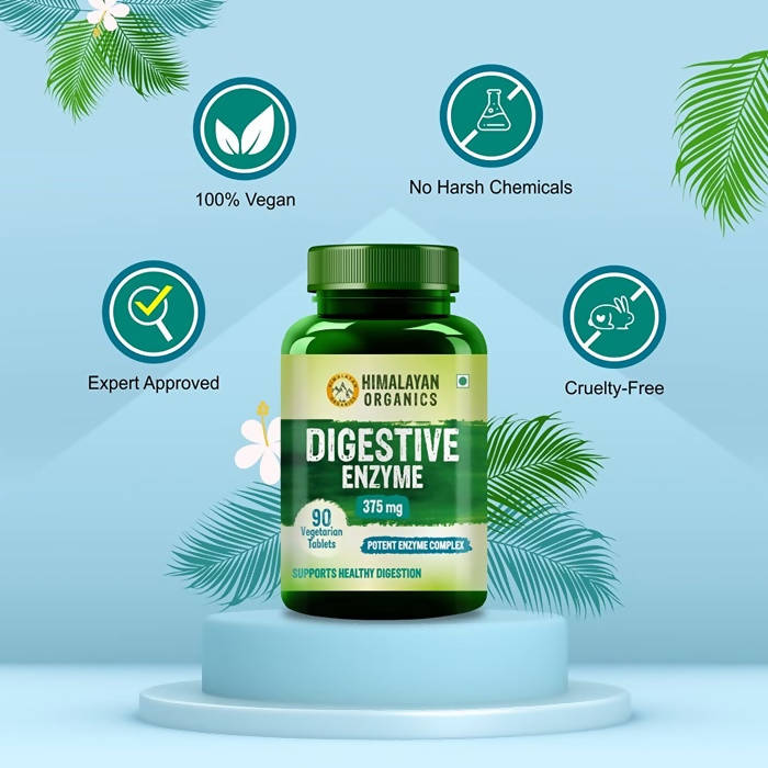 Himalayan Organics Digestive Enzyme 375 mg Vegetarian Capsules