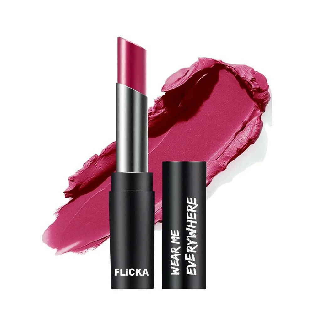 FLiCKA Wear Me Everywhere Creamy Matte Lipstick The Cherry Pie - Pink - BUDNE