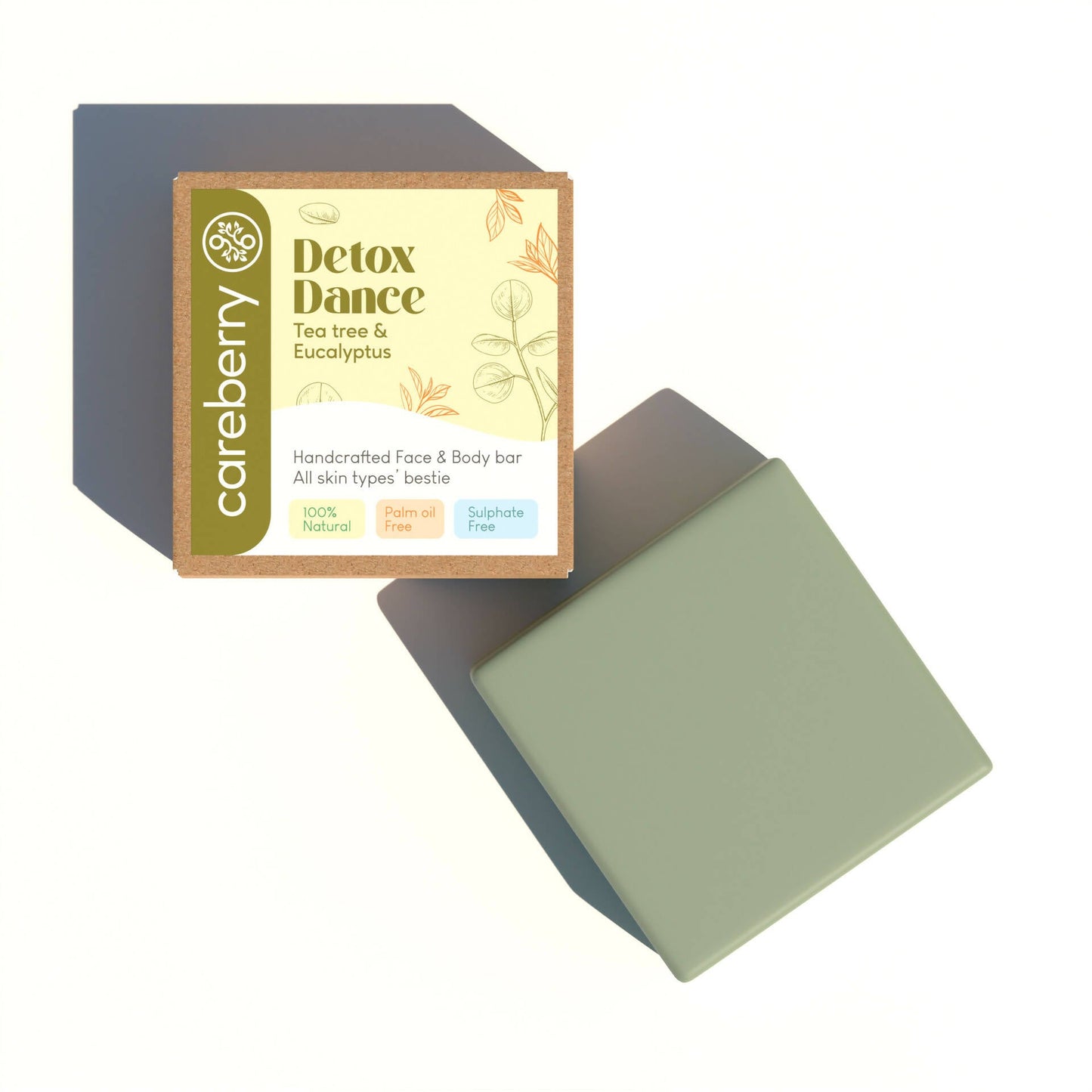 Careberry Detox Dance Tea Tree & Eucalyptus HandCrafted Face & Body Bar