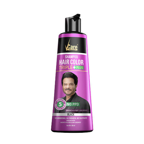 VCare Shampoo Hair Color Triple Plus - Black Color