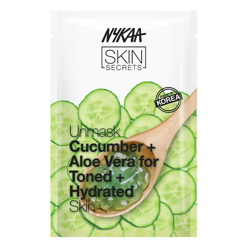 Nykaa Skin Secrets Indian Rituals Cucumber + Aloe Vera Sheet Mask For Toned & Hydrated Skin