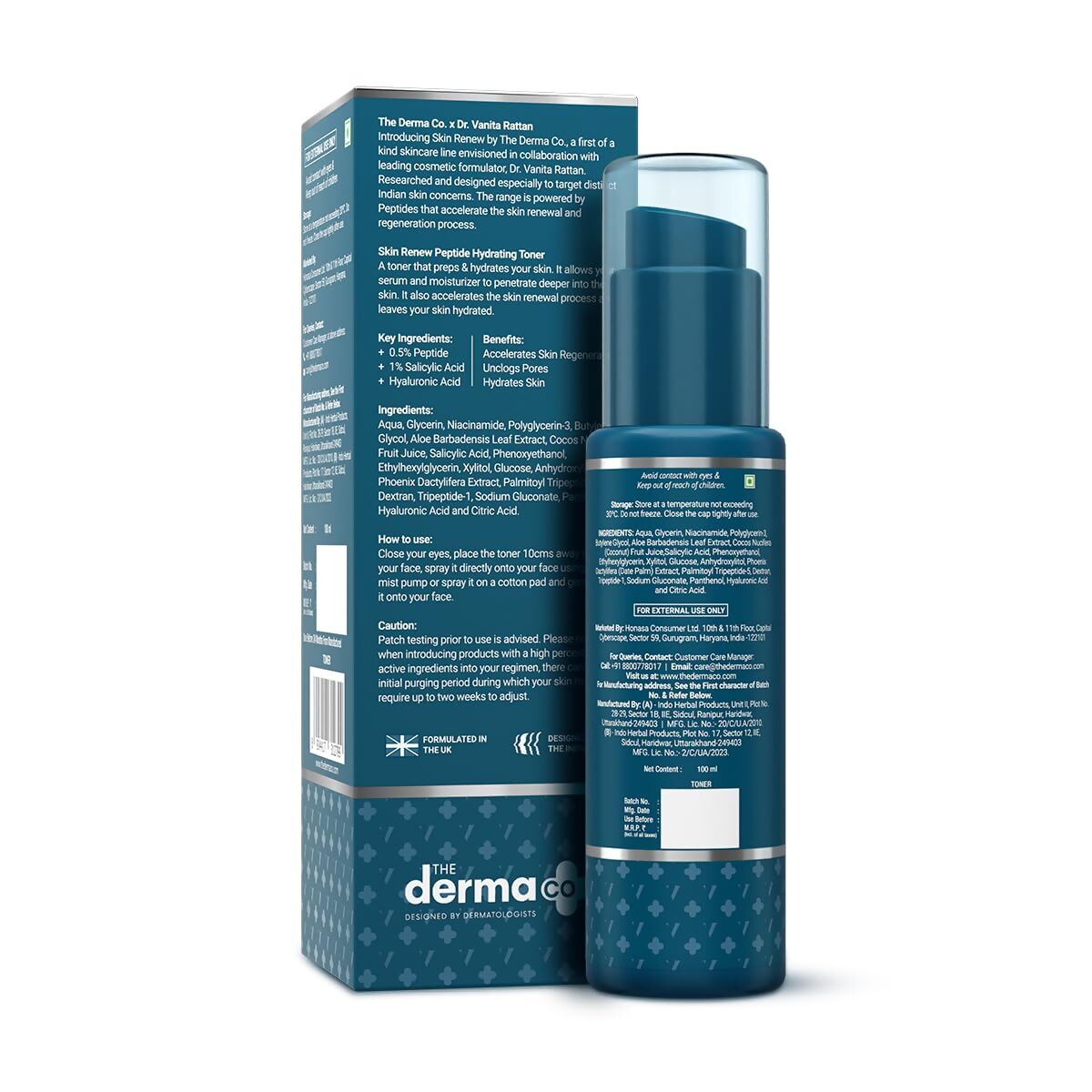The Derma Co Dr.V Skin Renew Peptide Hydrating Toner