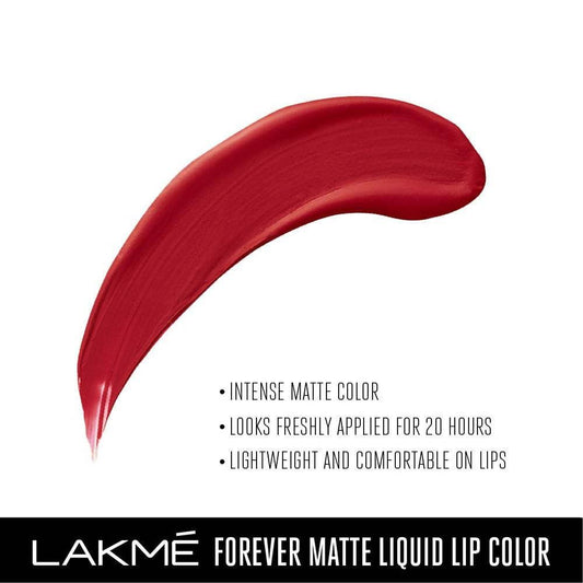 Lakme Forever Matte Liquid Lip Colour - Red Revival