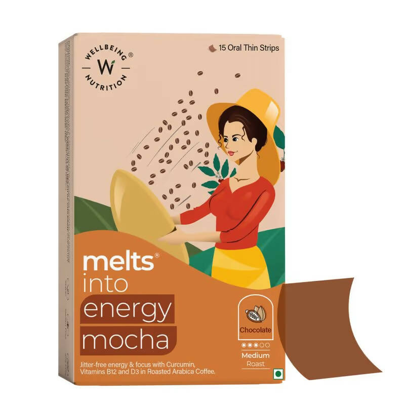 Wellbeing Nutrition Melts Energy Mocha Strips - Chocolate Flavor