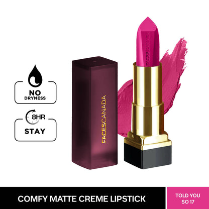 Faces Canada Comfy Matte Creme Lipstick - Told You So 17