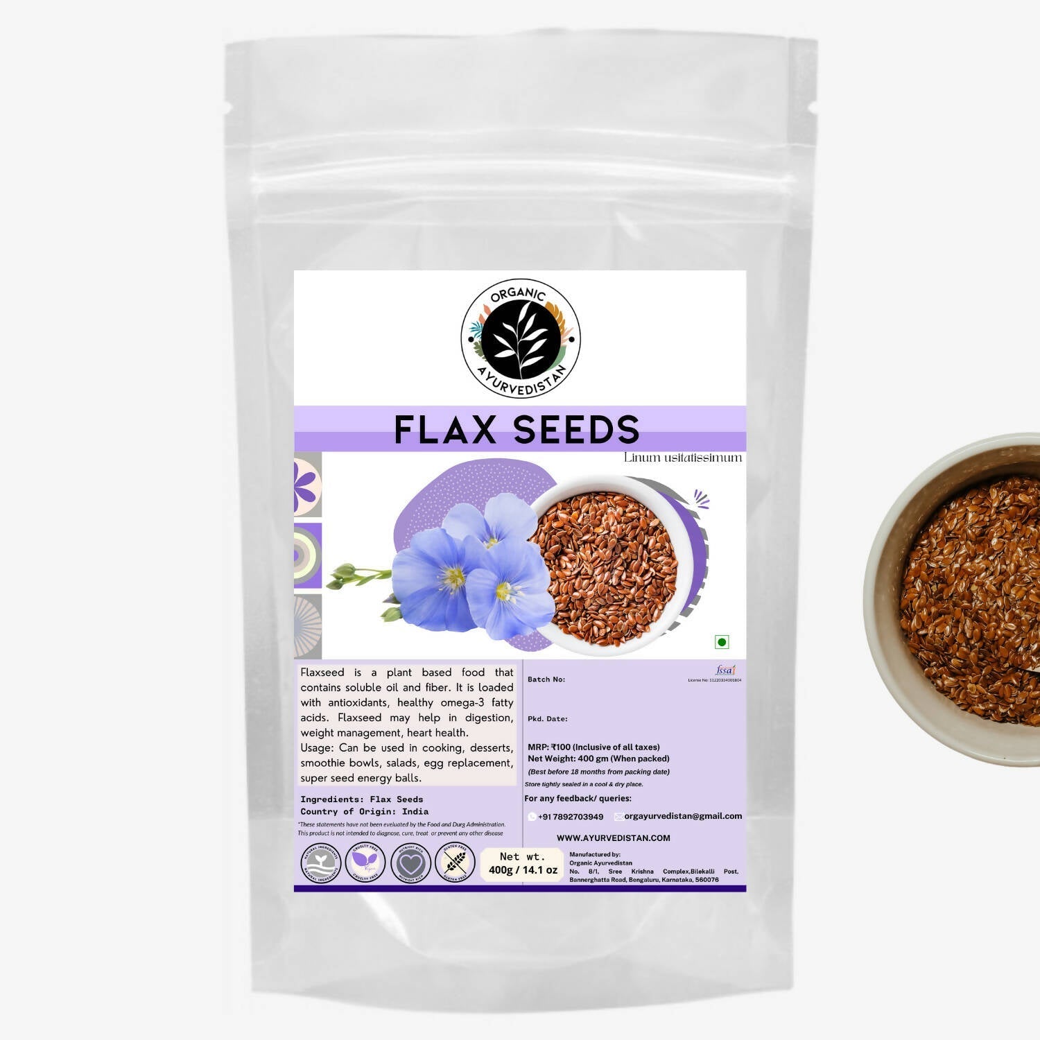 Organic AyurveBUDNEn Flax Seeds - BUDNE