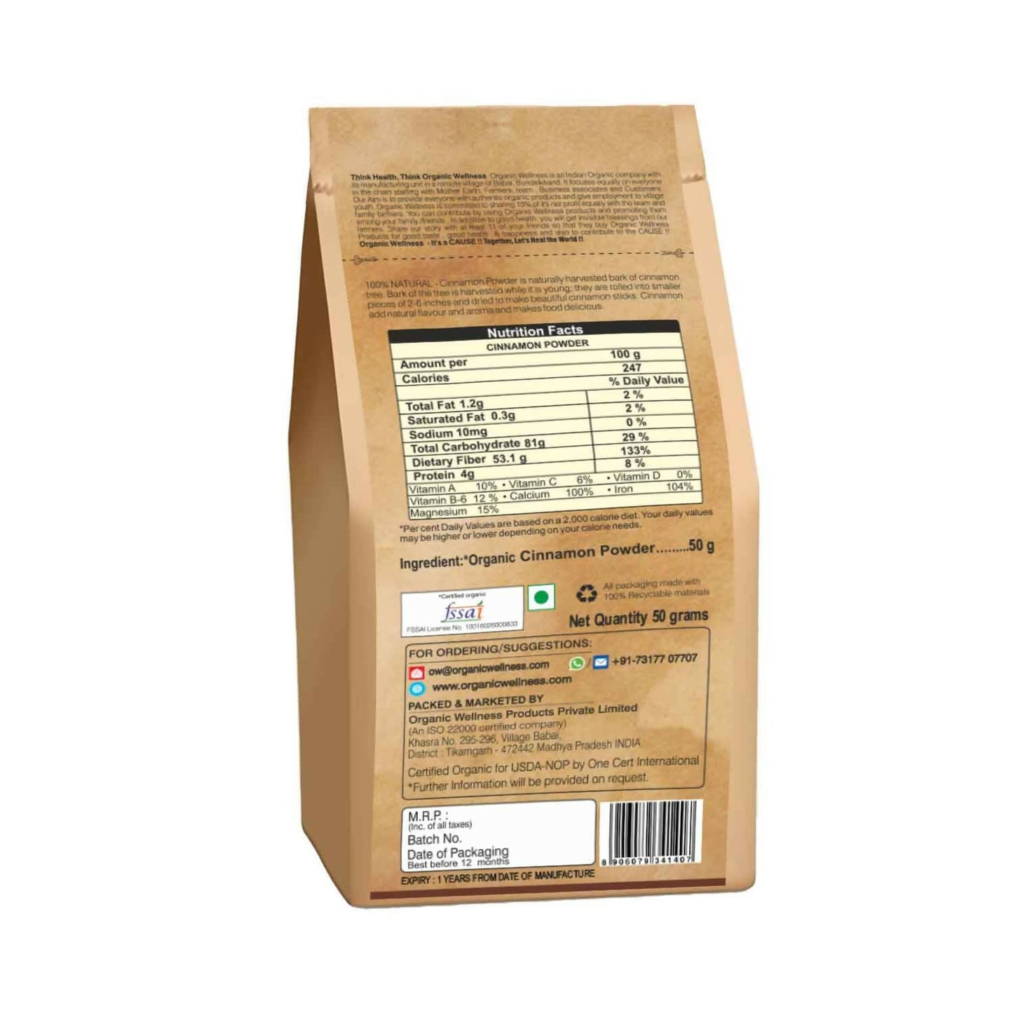 Organic Wellness Cinnamon Powder