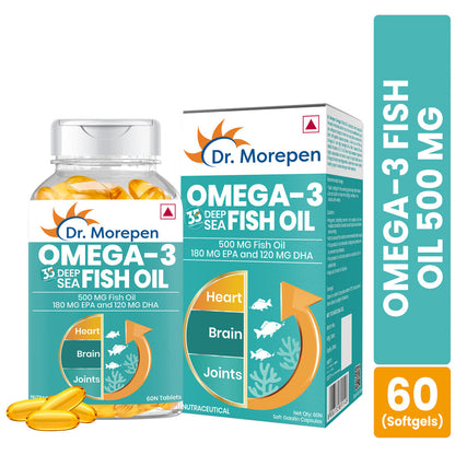 Dr. Morepen Omega-3 Deep Sea Fish Oil 500mg Softgels