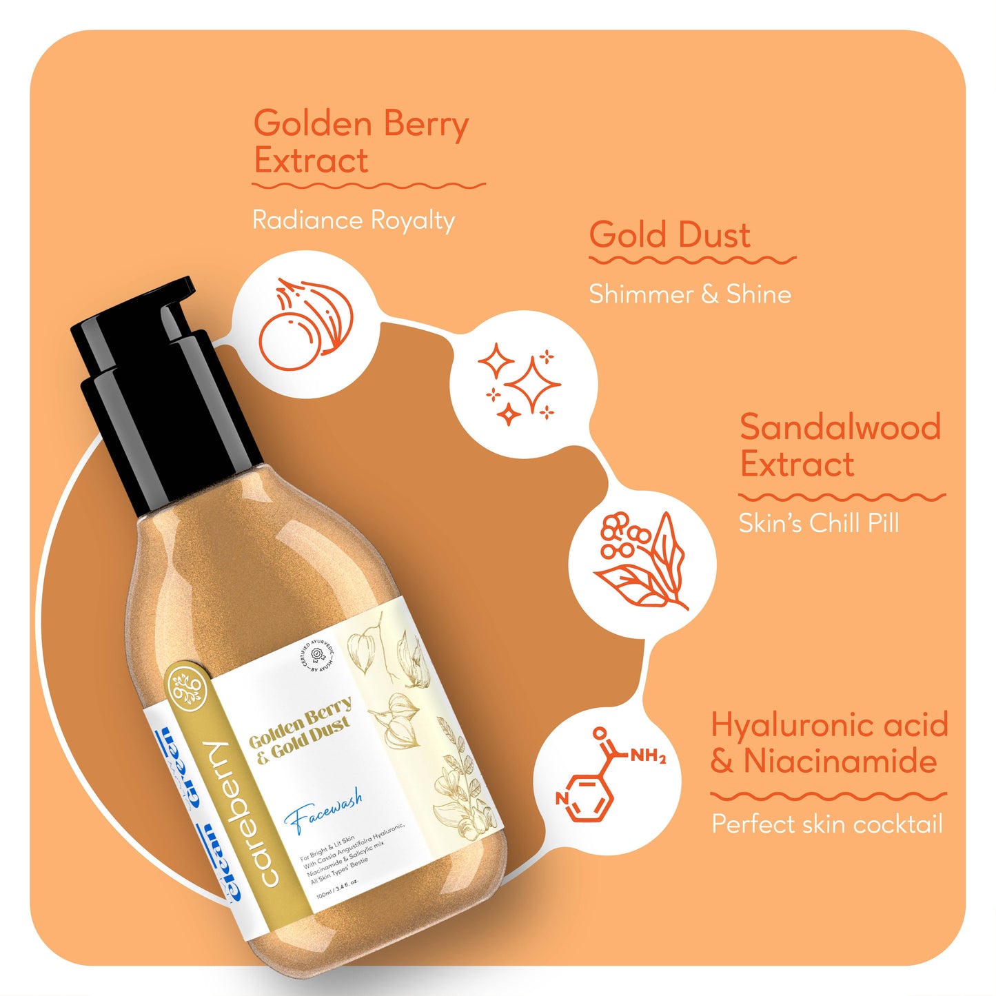 Careberry Golden Berry & Gold Dust Face Wash