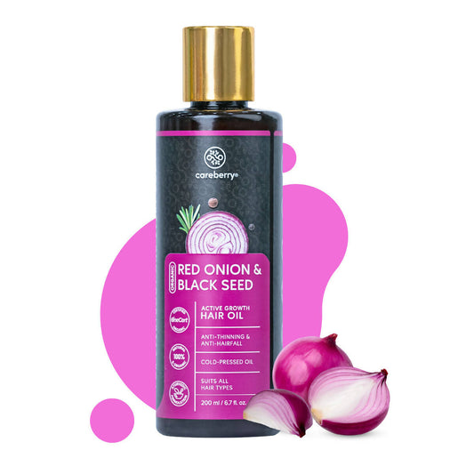 Careberry Organic Red Onion & Black Seed Extract Oil For Anti Hair Fall - Distacart