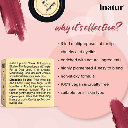 Inatur Lip and Cheek Tint Coral