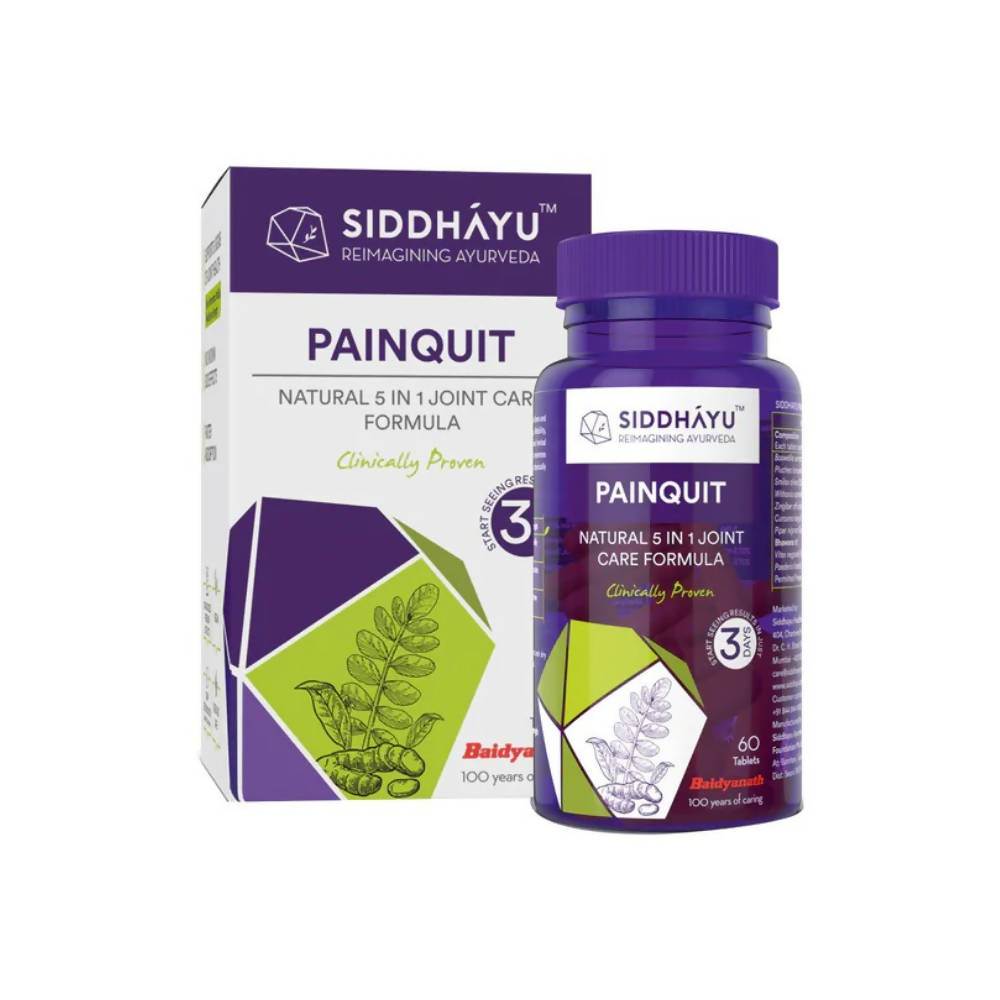 Siddhayu Ayurveda Painquit Natural 5 in 1 Joint Care Formula Tablets - BUDEN