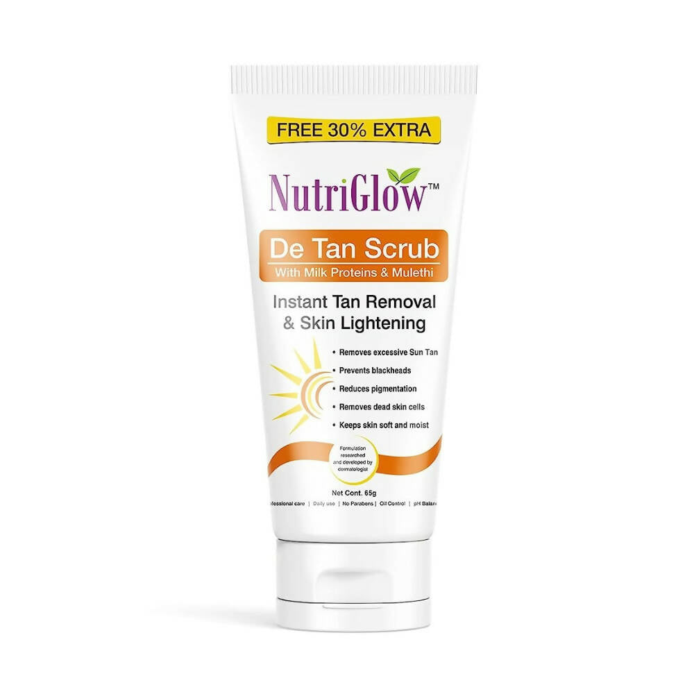 NutriGlow De Tan Scrub With Milk Protein & Mulethi - BUDNEN