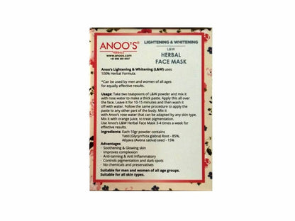 Anoos Herbal Lightening and Whitening Face Mask