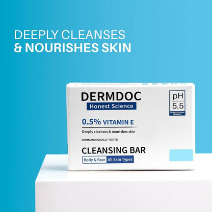 DermDoc 0.5% Vitamin E Cleansing Bar For Moisturized Skin