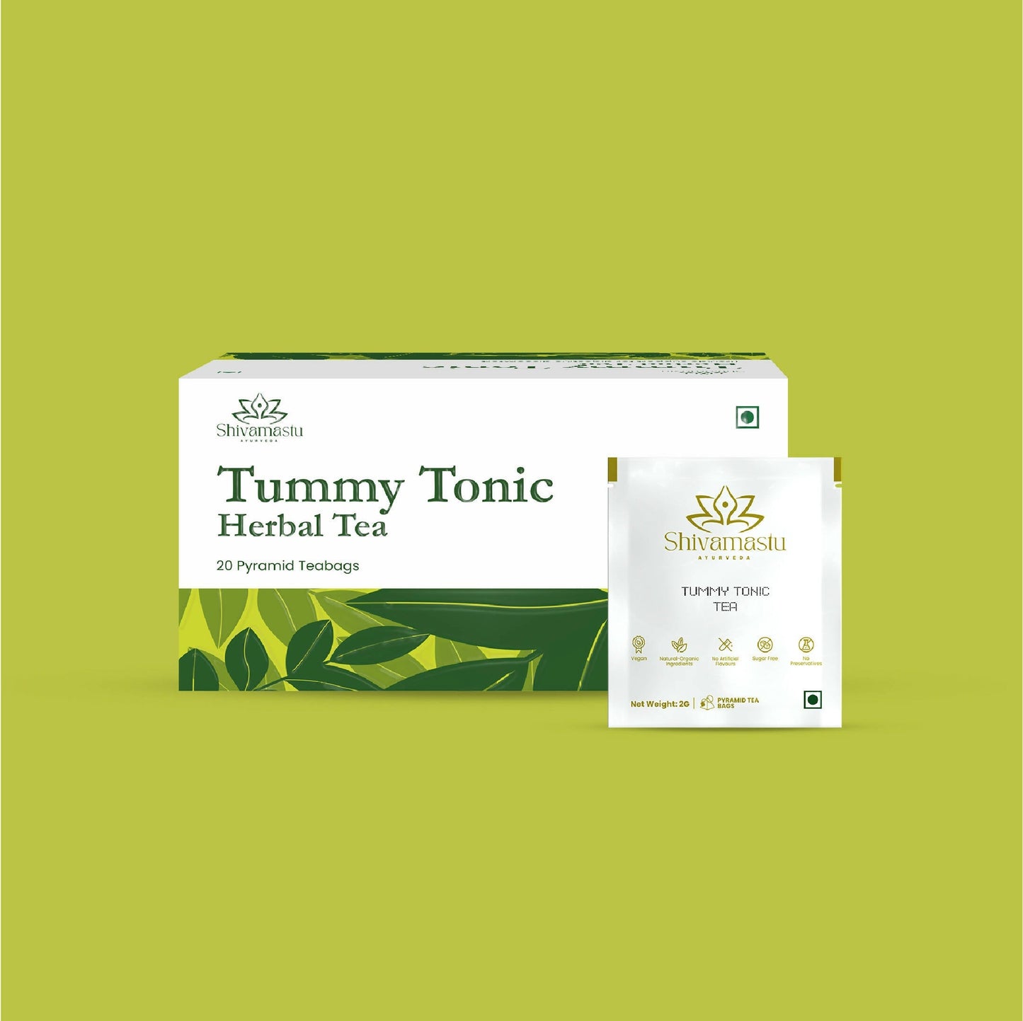 Shivamastu Ayurveda Tummy Tonic Herbal Tea - 20 Pyramid Teabags