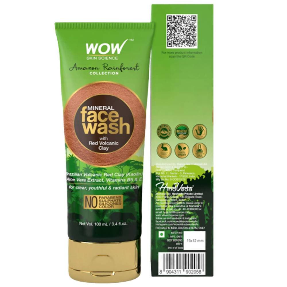 Wow Skin Science Mineral Face Wash with Red Volcanic Clay