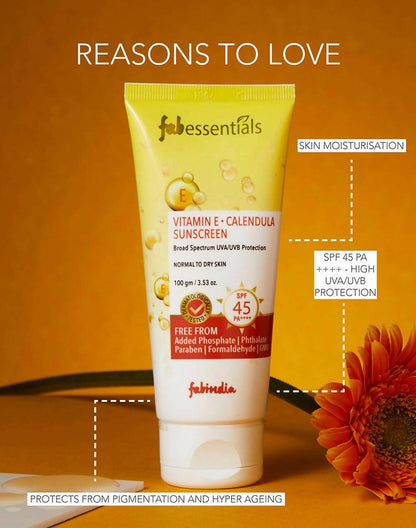 Fabessentials Vitamin E Calendula Sunscreen SPF 45 PA++++