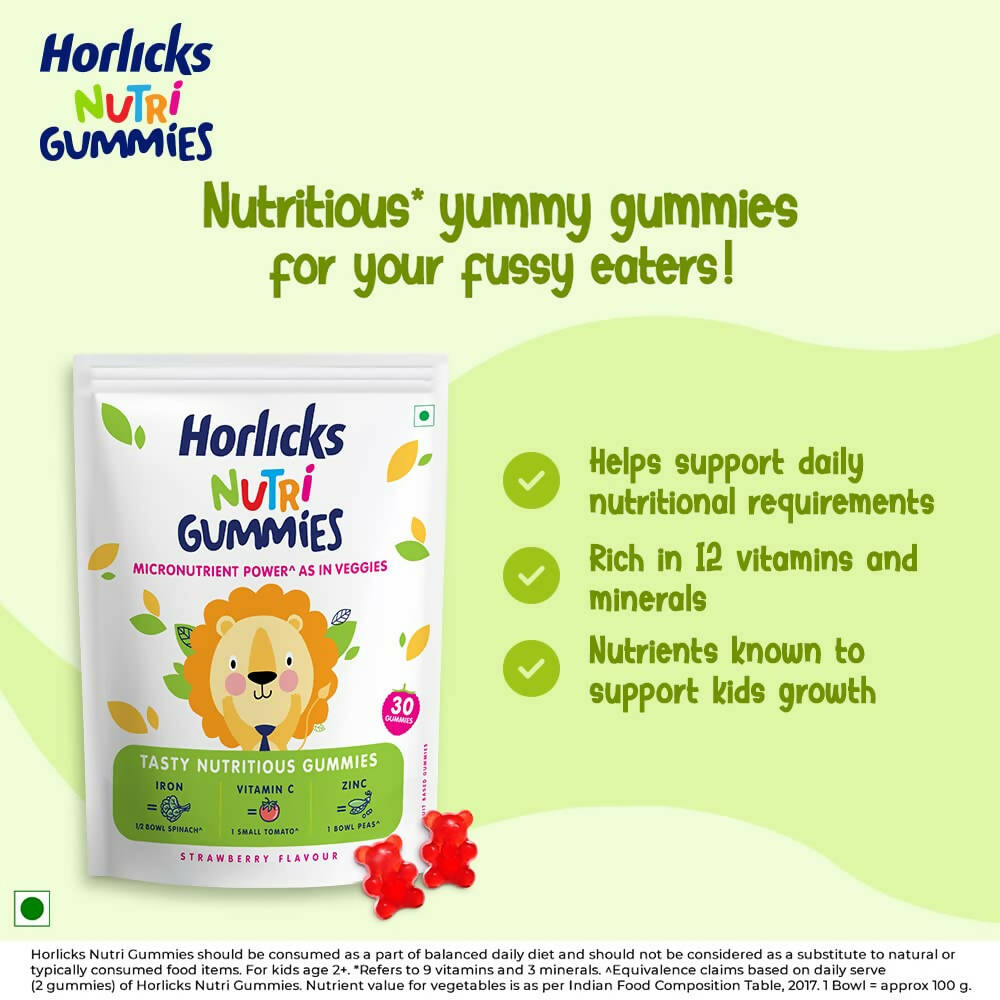 Horlicks Nutri Gummies for Kids - Strawberry Flavor