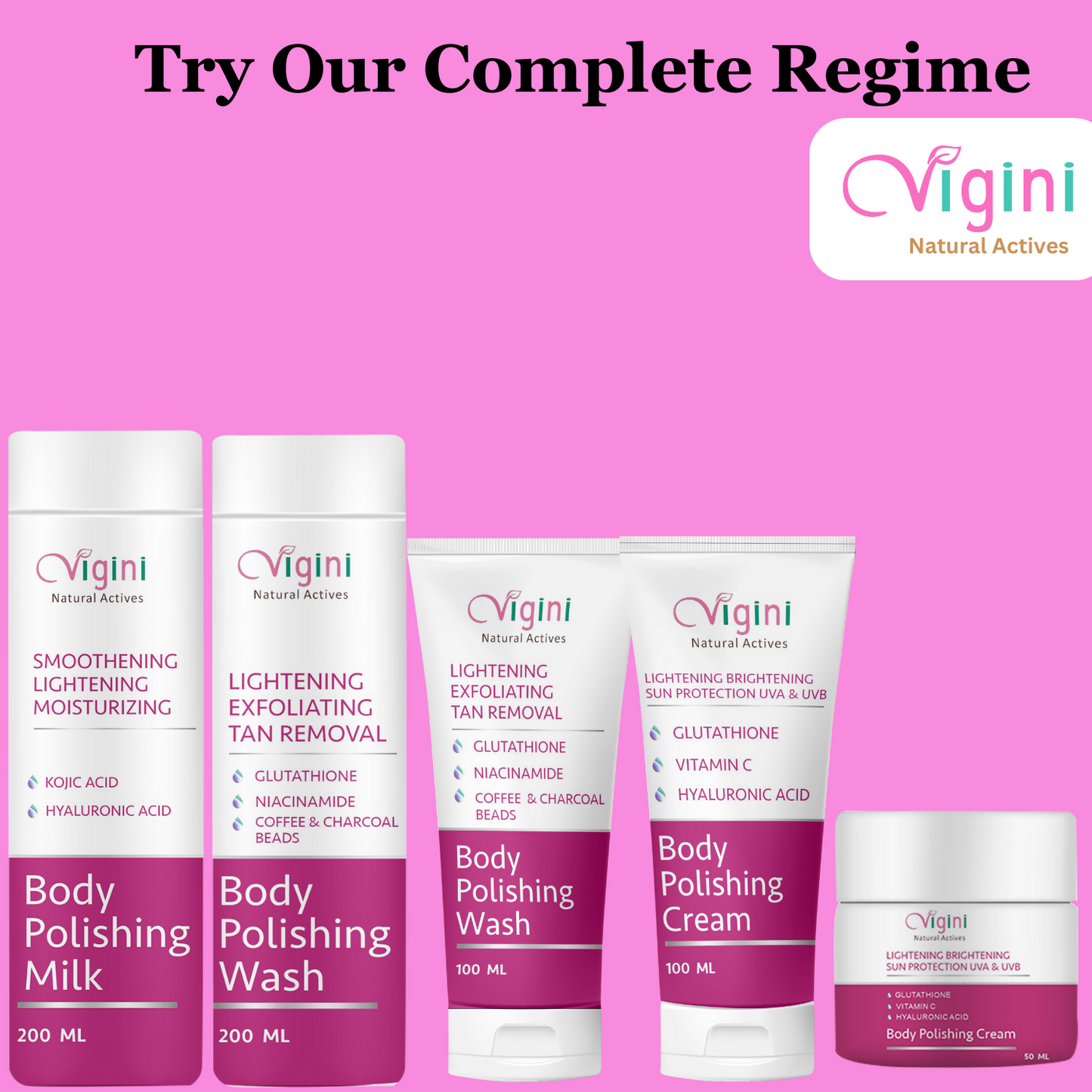 Vigini Whitening Lightening Body Polishing Day Night Gel Cream