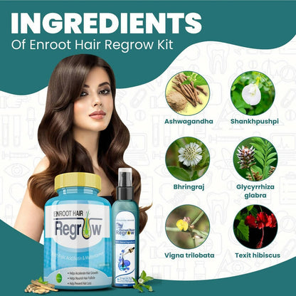 Divya Shree Enroot Hair Regrow Capsule & Oil Nourish & Cleanse Hair Kit