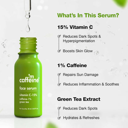 mCaffeine 15% Vitamin C Face Serum for Glowing Skin