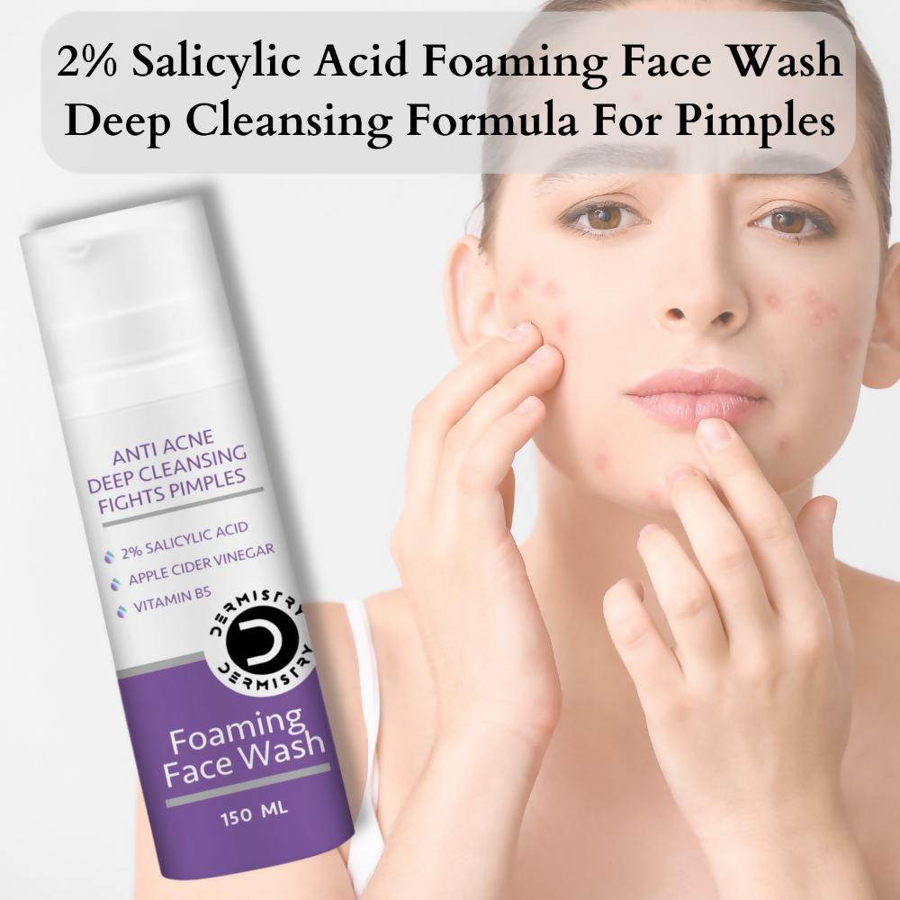 Dermistry 2% Salicylic Acid Anti Acne Oil Control Pimples Remover Foaming Face Wash