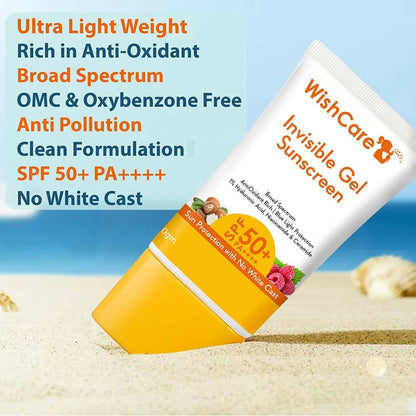 Wishcare Invisible Gel Sunscreen SPF 50+ Pa++++