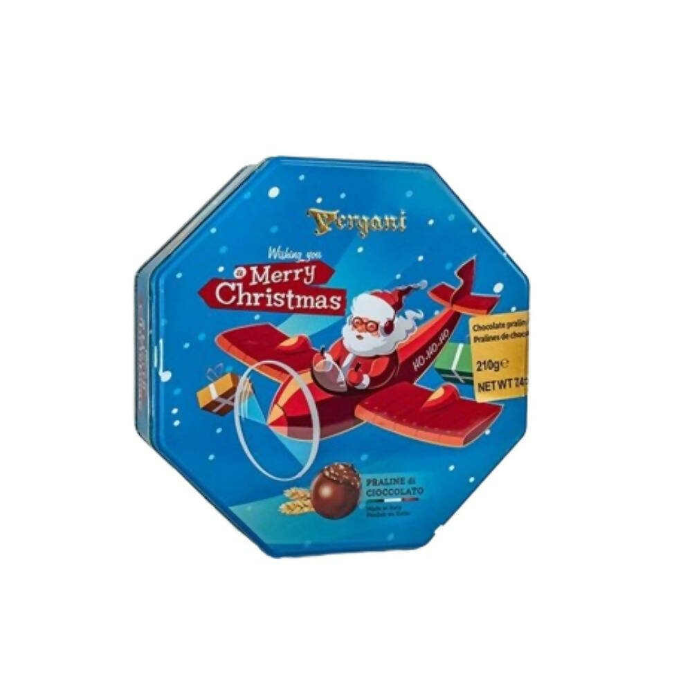 Ajfan Milk Chocolate Hazelnut Pralines in Flying Santa Gift Tin