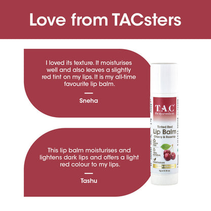 TAC - The Ayurveda Co. Tinted Cherry & Roship Vegan Lip Balm