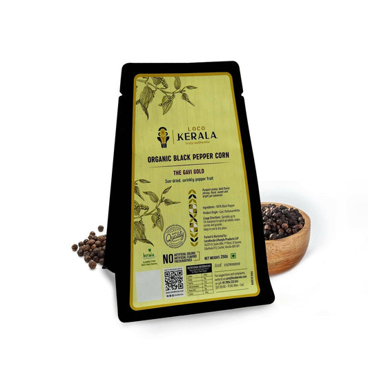 LocoKerala The Gavi Gold Organic Black Pepper Corn -  USA, Australia, Canada 