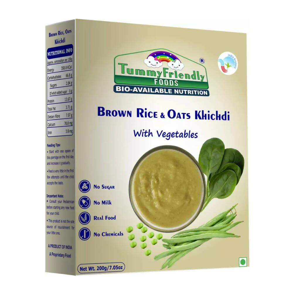 TummyFriendly Foods Organic Brown Rice, Oats Khichdi Mix for Toddler, 1 Year -  USA, Australia, Canada 