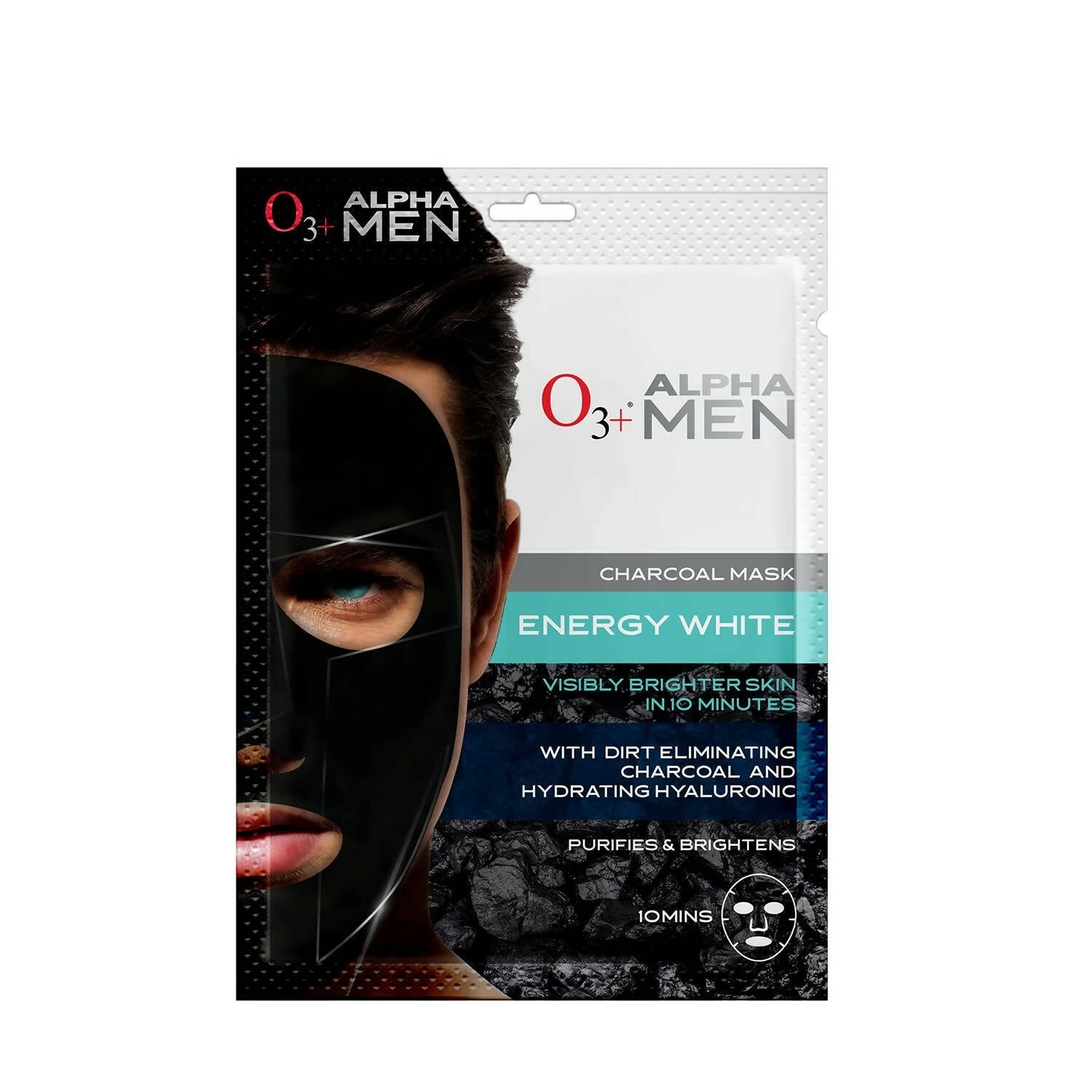 Professional O3+ Alpha Men Energy White Charcoal Face Sheet Mask - BUDEN