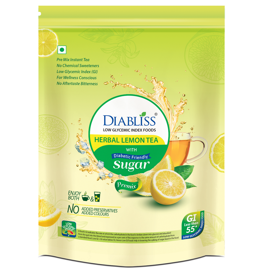 Diabliss Herbal Lemon Tea With Diabetic Friendly Sugar - BUDNE