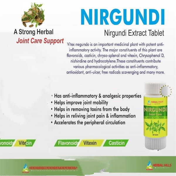 Herbal Hills Nirgundi Joint Care Tablets - 60 Tablets