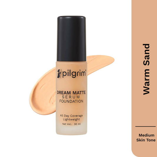 Pilgrim Dream Matte Serum Foundation With Matte & Poreless All Day Coverage Lightweight - Warm Sand