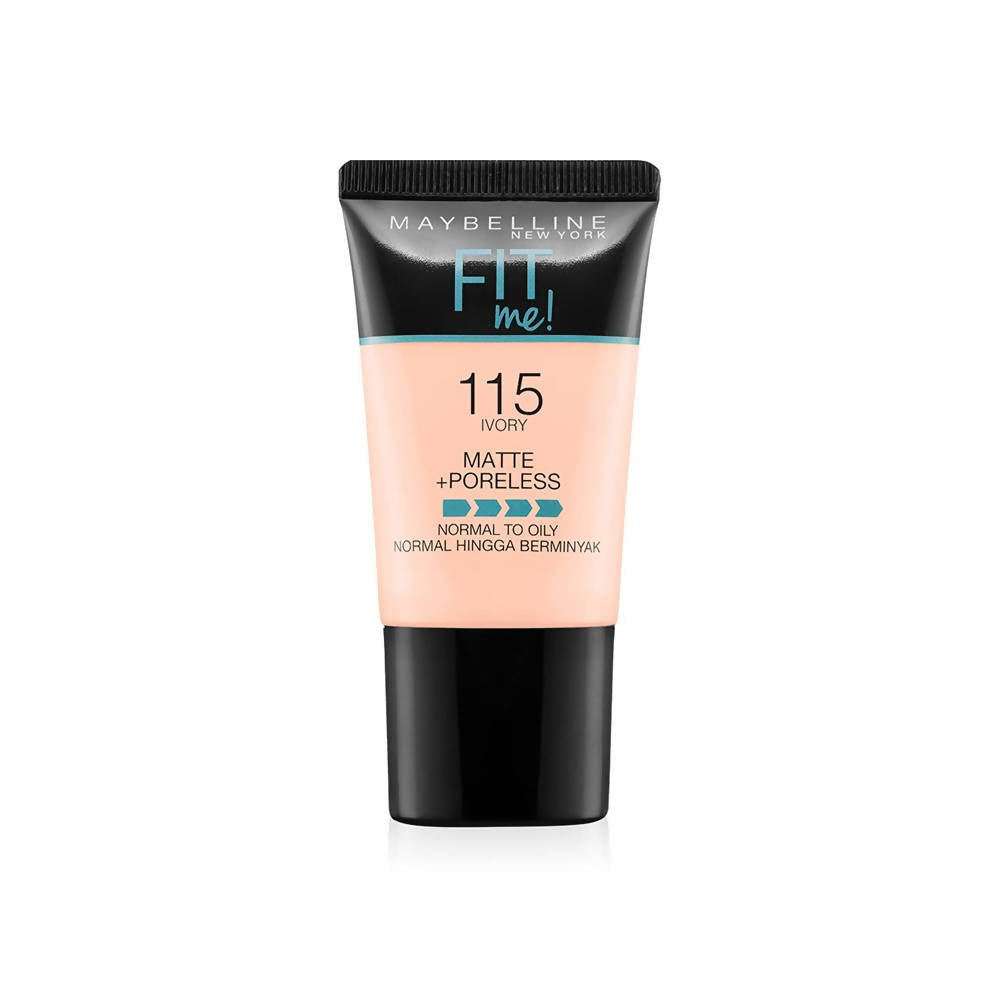 Maybelline New York Fit Me Matte + Poreless Liquid Foundation Tube -115 Ivory (18 Ml) - BUDNE