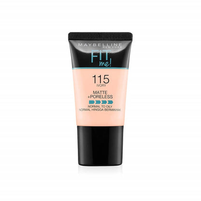 Maybelline New York Fit Me Matte + Poreless Liquid Foundation Tube -115 Ivory (18 Ml) - BUDNE