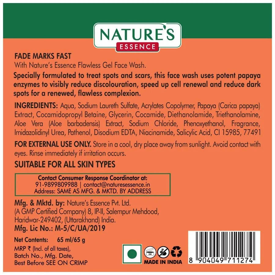 Nature's Essence Flawless Gel Face Wash (Papaya)