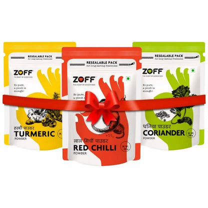 Zoff Foods CTC Combo - Red Chili, Coriander & Turmeric Powder -  USA, Australia, Canada 