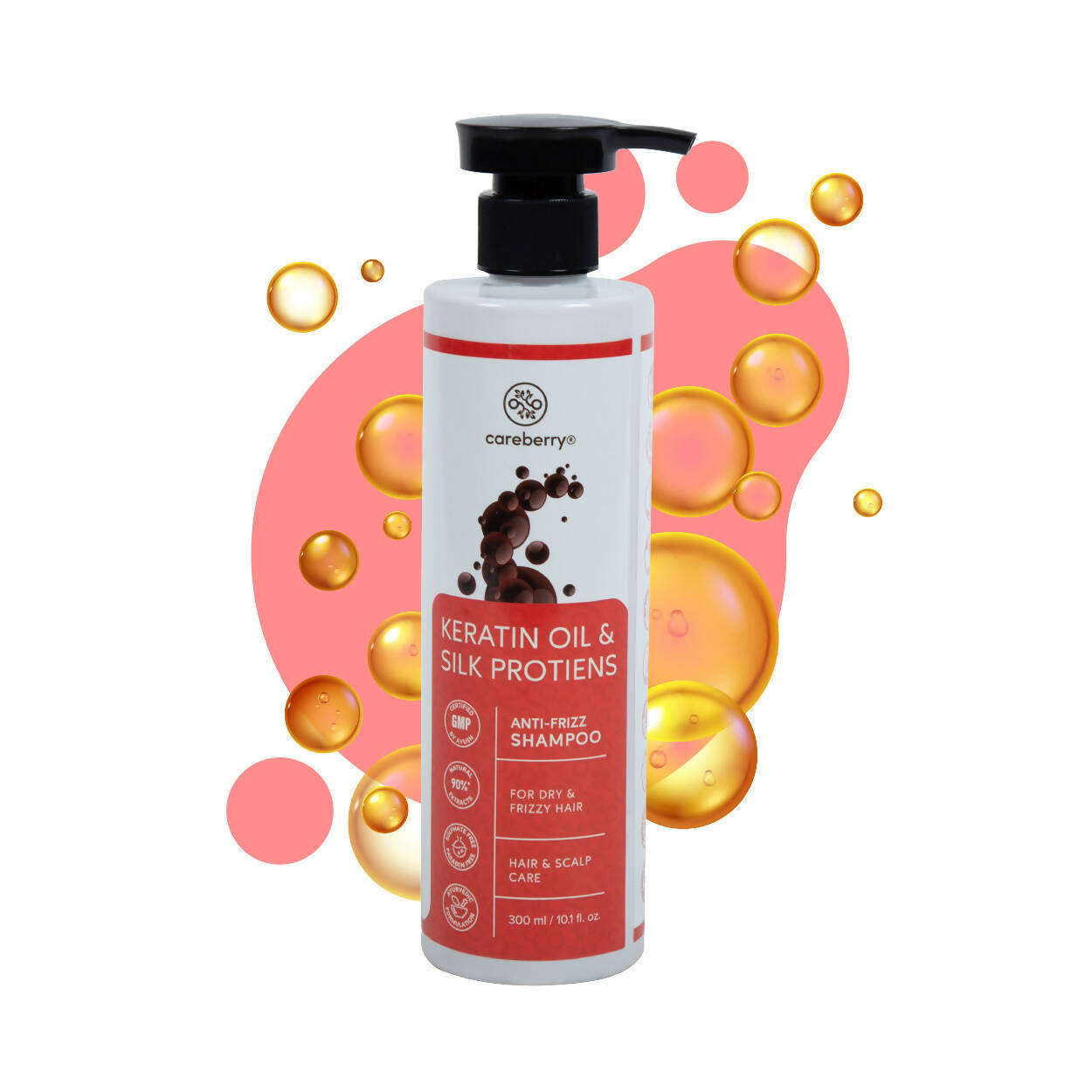 Careberry Keratin Oil & Silk Proteins Anti-Frizz Shampoo For Dry & Frizzy Hair - Distacart